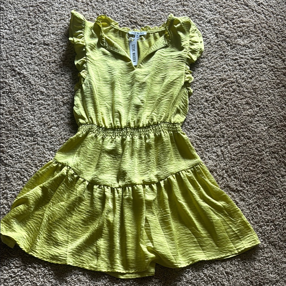Steve Madden Lime Green Ruffle Dress